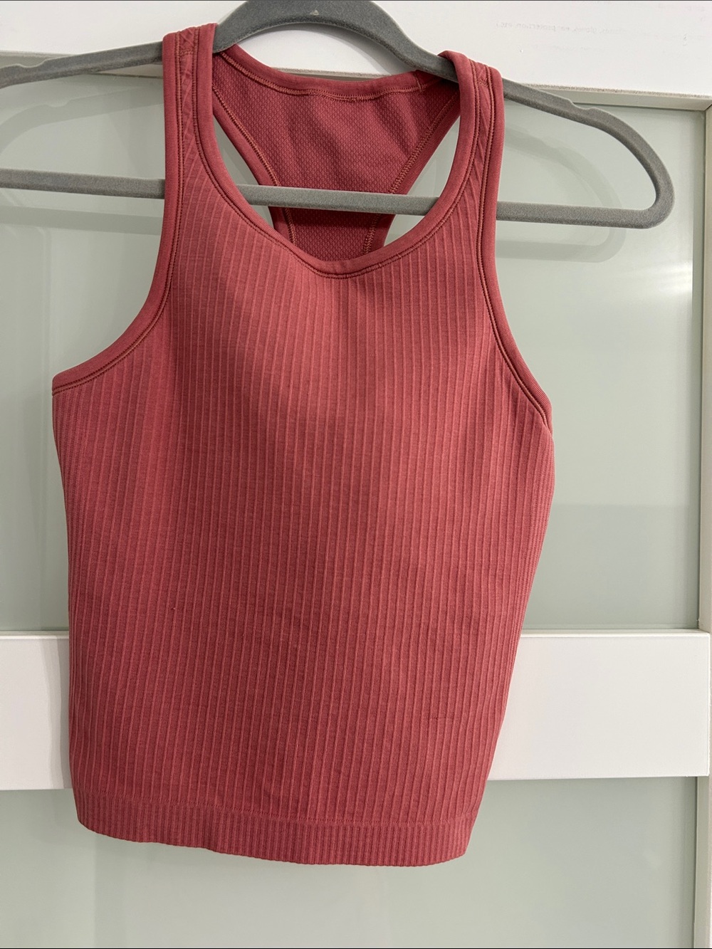 LULULEMON Ribbed Racerback Tank Top - Dusty Rose. Size 6.    17”long